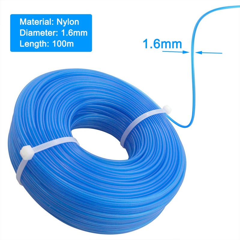 Akuoly Grass Trimmer Line 328ft .065'' Weed Trimmer Spool Replacement, Nylon Material for String Trimmers, 1.6mm Diameter, Blue - Image 2